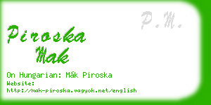 piroska mak business card